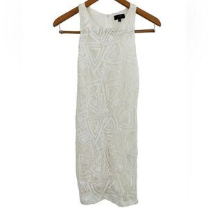 Ontwelfth white sequin sleeveless bodycon style dress size S.